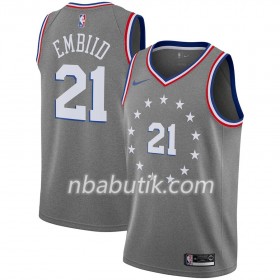 NBA Mænd Trøje Philadelphia 76ers Joel Embiid 21 2018-19 Nike City Edition Grå Swingman